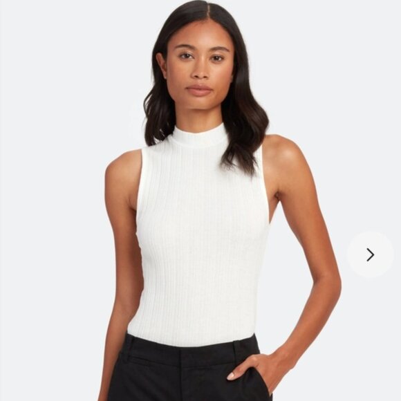 Vince Mock Neck Off-White Top Size M - Picture 1 of 4